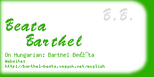 beata barthel business card